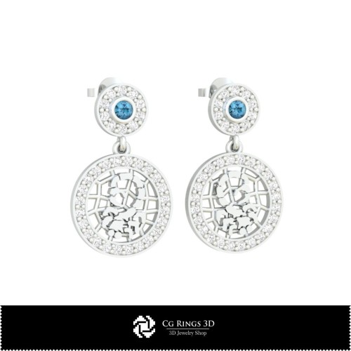 3D 天蝎座儿童耳环 家居，珠宝 3D CAD，耳环 3D CAD，3D 钻石耳环，3D 下垂耳环，3D 儿童