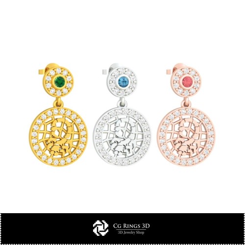 Pendientes infantiles Escorpio 3D, Joyería CAD 3D, Pendientes CAD 3D, Pendientes de diamante 3D, Pendientes colgantes 3D, 3D