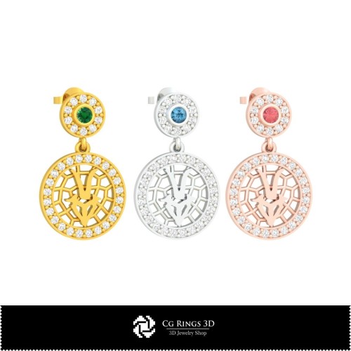 3D Capricorn Zodiac Children Earrings Home, Jewelry 3D CAD, Earrings 3D CAD , 3D Diamond Earrings, 3D Drop Earrings, 3D Childre