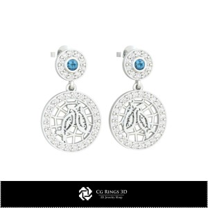 Boucles d'oreilles enfants Poissons 3D, Maison, Bijoux CAD 3D, Boucles d'oreilles CAD 3D, Boucles d'oreilles diamant 3D, 2