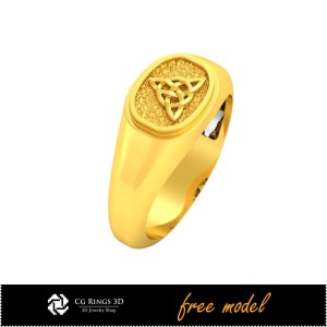 Inel celtic 3D unic - Model 3D gratuit pentru acasă, Bijuterii 3D CAD, Bijuterii 3D gratuite, Inele 3D CAD, Inele pentru