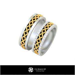 3D Wedding Ring Home, Jewelry 3D CAD, Rings 3D CAD , Wedding Bands 3D 2