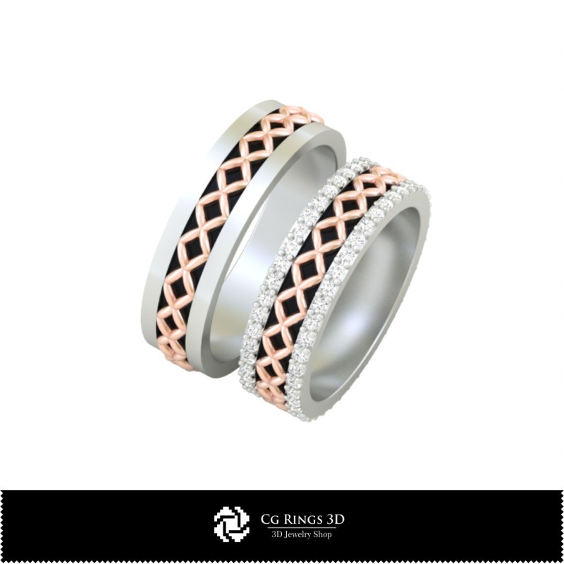 Anillo de boda 3D, Joyería CAD 3D, Anillos CAD 3D, Aros de boda 3D