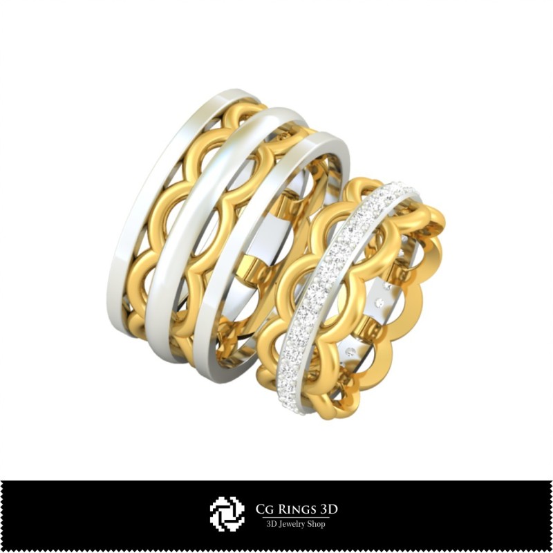 Bague de mariage 3D, Bijoux 3D CAO, Bagues 3D CAO, Alliances 3D