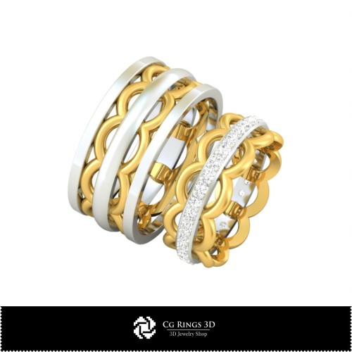 3D Wedding Ring Home, Jewelry 3D CAD, Rings 3D CAD , Wedding Bands 3D