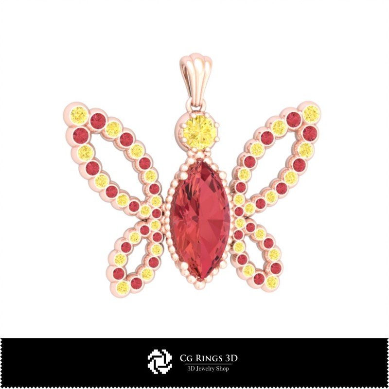 3D-Schmetterlingsanhänger für Zuhause, Schmuck-3D-CAD, Anhänger-3D-CAD, 3D-Diamantanhänger