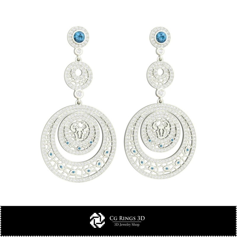 3D Jewelry Set With Taurus Zodiac Home, Jewelry 3D CAD, Jewelry Sets 3D CAD 