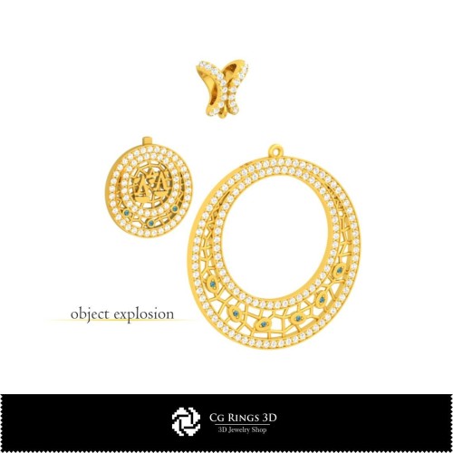 天秤座主题3D珠宝套装，珠宝3D CAD，珠宝套装3D CAD