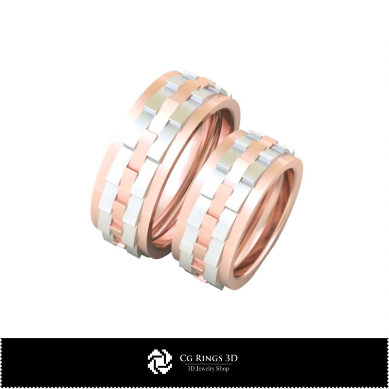 Anillo de boda 3D, Joyería 3D CAD, Anillos 3D CAD, Alianzas 3D