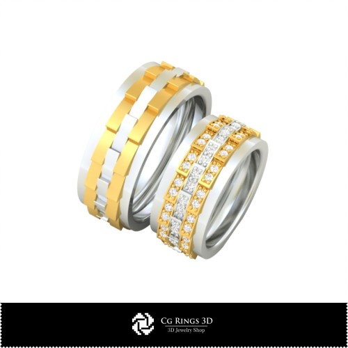 Anillos de boda en 3D, Joyería CAD 3D, Anillos CAD 3D, Alianzas CAD 3D