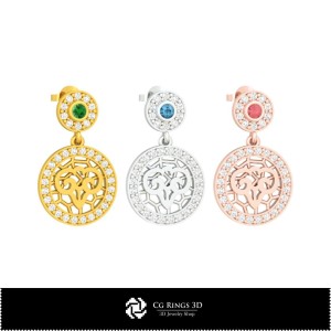 3D Collection of Zodiac Children Earrings Home, Jewelry 3D CAD, Jewelry Collections 3D CAD 2