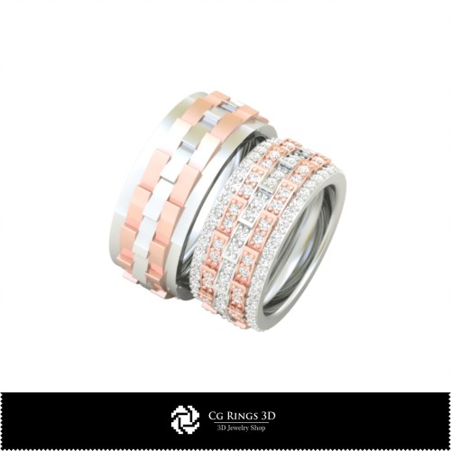 3D 婚戒 之家，珠宝 3D CAD，戒指 3D CAD，结婚对戒 3D