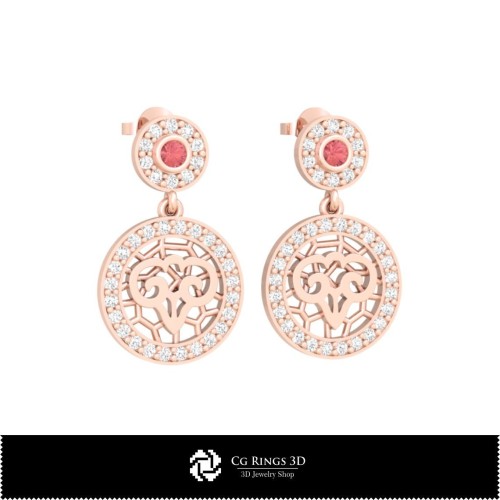 Ensemble de bijoux 3D pour enfants avec maison du zodiaque Bélier, bijoux CAO 3D, ensembles de bijoux CAO 3D