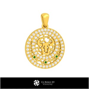Set bijuterii 3D pentru copii cu semnul zodiacal Taur, bijuterii CAD 3D, seturi de bijuterii CAD 3D 2