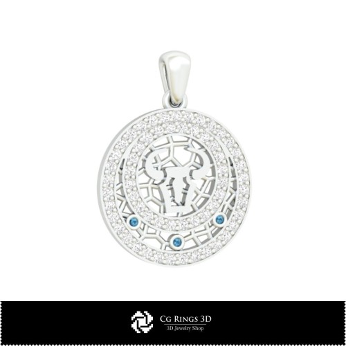 Set bijuterii 3D pentru copii cu semnul zodiacal Taur, bijuterii CAD 3D, seturi de bijuterii CAD 3D