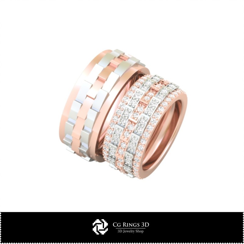 3D 婚戒 之家，珠宝 3D CAD，戒指 3D CAD，结婚对戒 3D