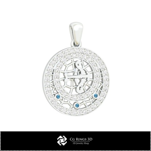 3D Children Jewelry Set With Sagittarius Zodiac Home, Jewelry 3D CAD, Jewelry Sets 3D CAD 