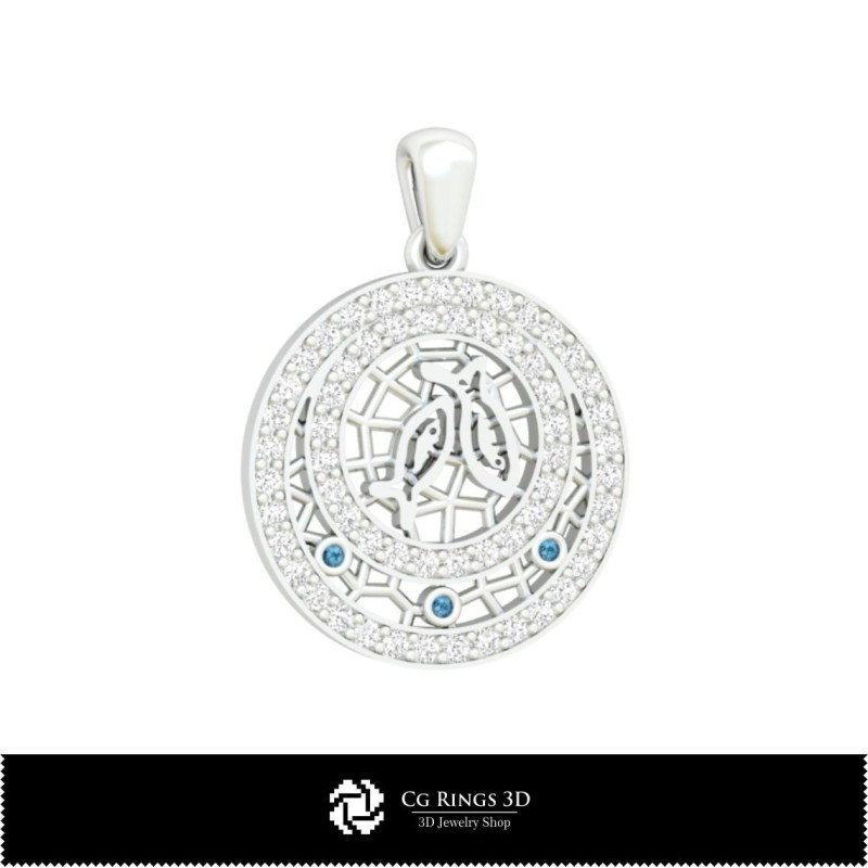 3D Children Jewelry Set With Pisces Zodiac Home, Jewelry 3D CAD, Jewelry Sets 3D CAD 