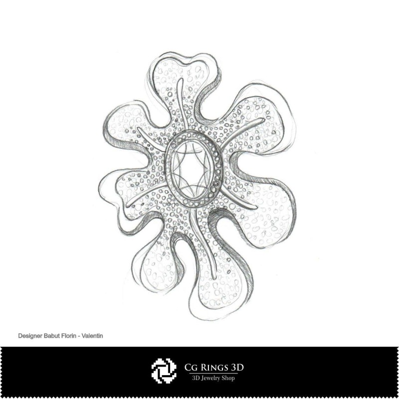 Boceto de colgante - Diseño de joyería - Bocetos de joyería