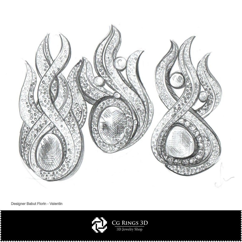 Broschen-Skizze — Schmuckdesign Schmuckskizzen
