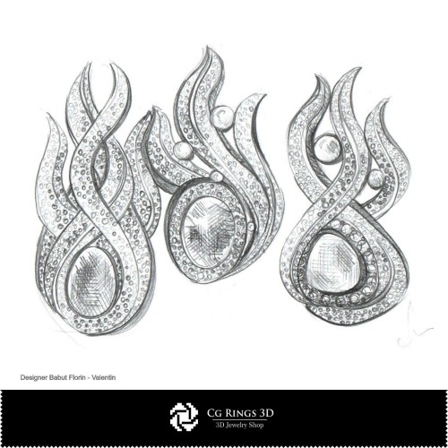 Boceto de broche - Diseño de joyería, bocetos de joyería