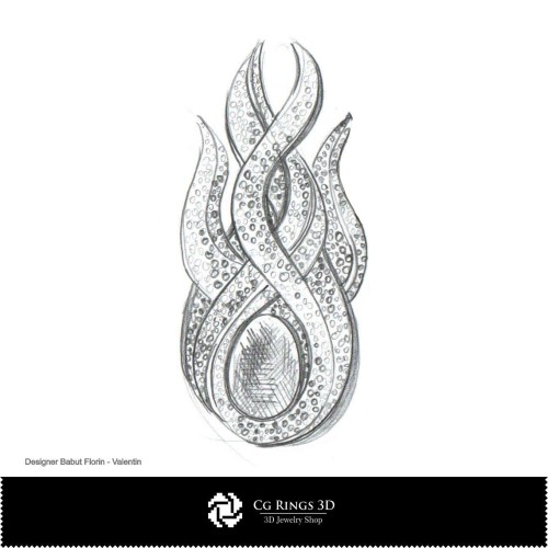 Boceto de broche - Diseño de joyería, bocetos de joyería