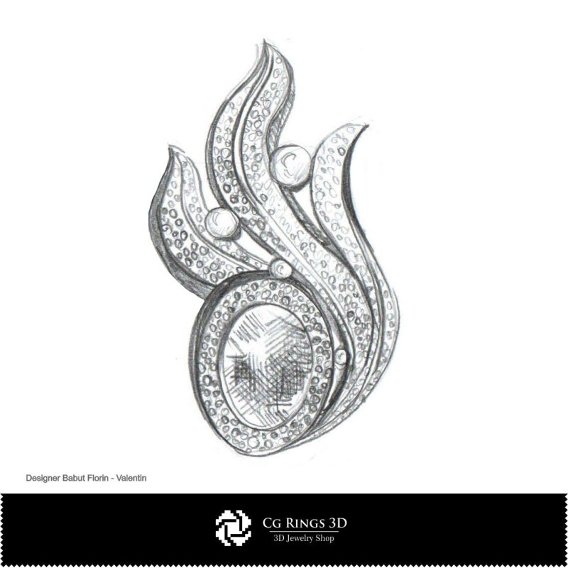 Spilla Schizzo - Design di Gioielli Schizzi di Gioielli