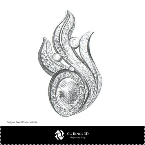 Broschen-Skizze — Schmuckdesign Schmuckskizzen