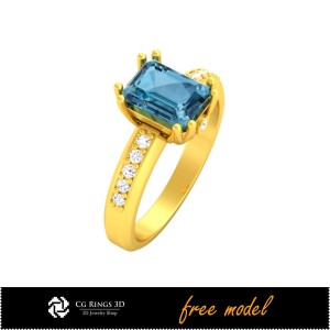 Anillo de compromiso 3D - Modelo 3D gratuito para hogar, anillos de compromiso 3D, joyería 3D CAD, joyería 3D gratuita, anillos
