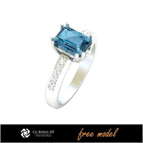 Bague de fiançailles 3D - Modèle 3D gratuit, Bagues de fiançailles 3D, Joaillerie 3D CAO, Bijoux 3D gratuits, Bagues 3D CAO,