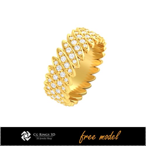 Anillo Banda Eternidad 3D - Joyería 3D Gratis para el Hogar, Joyería 3D CAD, Joyería 3D Gratis, Anillos 3D CAD, Alianzas de