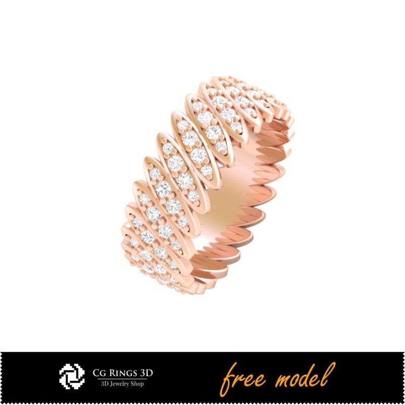 Anello eternity a fascia 3D - Gioielli 3D gratuiti a casa, Gioielleria CAD 3D, Gioielli 3D gratuiti, Anelli CAD 3D, Fedi