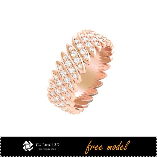 Anello eternity a fascia 3D - Gioielli 3D gratuiti a casa, Gioielleria CAD 3D, Gioielli 3D gratuiti, Anelli CAD 3D, Fedi