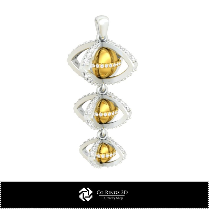 3D-Kugelanhänger Zuhause, Schmuck 3D-CAD, Anhänger 3D-CAD, 3D-Kugelanhänger
