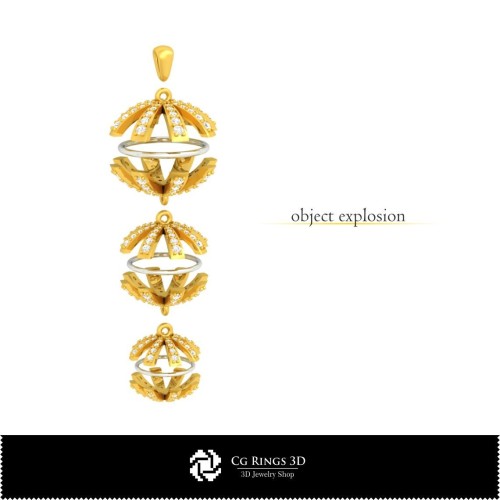 Schmuck-Anhänger 3D-CAD Schmuck 3D-CAD, Anhänger 3D-CAD, 3D-Diamantanhänger, 3D-Blumenanhänger
