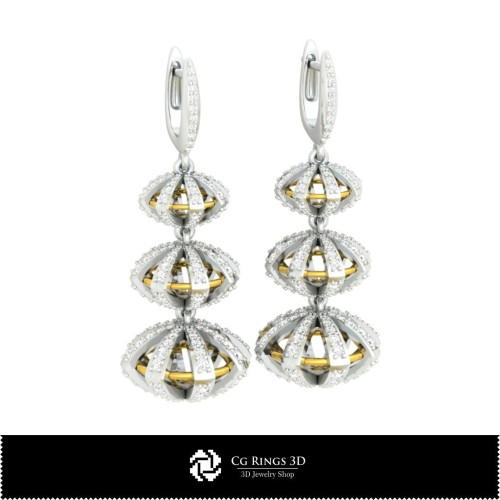 Bijuterii-Cercei CAD 3D Bijuterii CAD 3D, Cercei CAD 3D, Cercei 3D cu picătură, Cercei 3D candelabru
