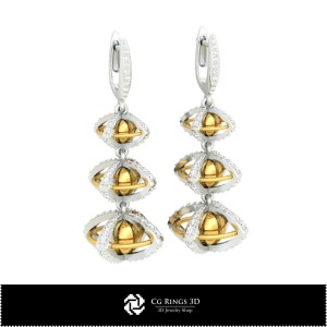 Cercei minge 3D pentru casă, bijuterii CAD 3D, cercei CAD 3D, cercei cu diamant 3D, cercei drop 3D, cercei candelabru 3D