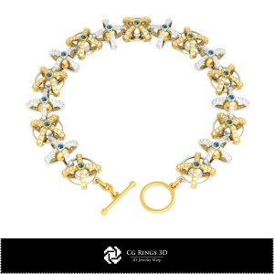 Bracciale con palla 3D Casa, Gioielli 3D CAD, Braccialetti 3D CAD, Bracciali con diamanti 3D, Bracciali 3D