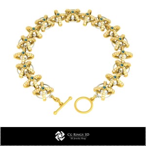 Pulsera bola 3D hogar, Joyería CAD 3D, Pulseras CAD 3D, Pulseras de diamantes 3D, Pulseras 3D 2
