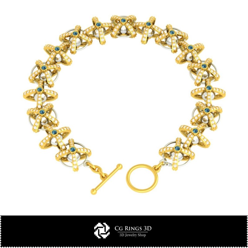 3D-Kugel-Armband Zuhause, Schmuck 3D-CAD, Armbänder 3D-CAD, 3D-Diamantarmbänder, 3D-Armbänder