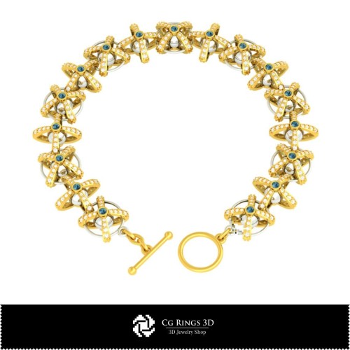 Bracelet boule 3D maison, Bijoux CAO 3D, Bracelets CAO 3D, Bracelets diamants 3D, Bracelets 3D