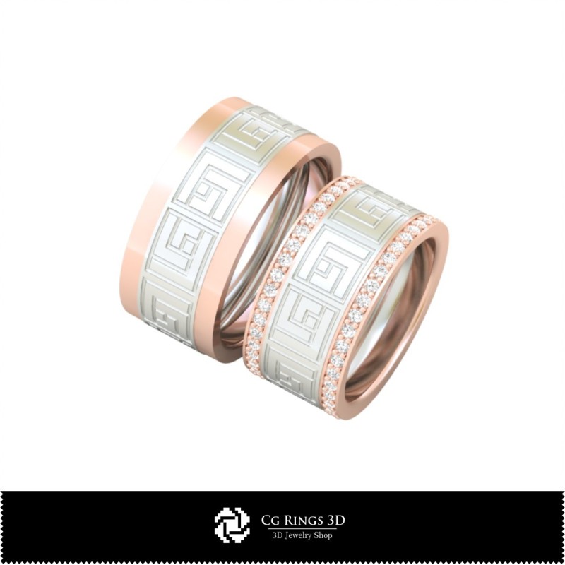3D-Ehering mit Diamanten Zuhause, Schmuck 3D-CAD, Ringe 3D-CAD, Eheringe 3D, Diamantringe 3D