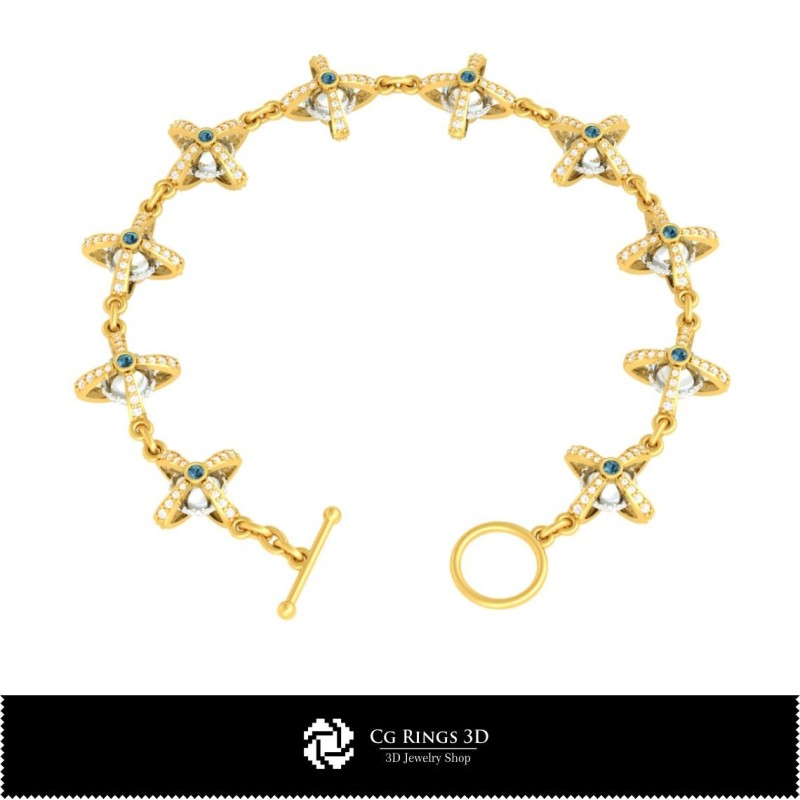 3D球形手链 家居，珠宝3D CAD，手链3D CAD，3D钻石手链，3D手链