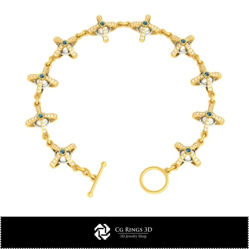 Bracelet balle 3D Maison, Bijoux CAO 3D, Bracelets CAO 3D, Bracelets diamant 3D, Bracelets 3D
