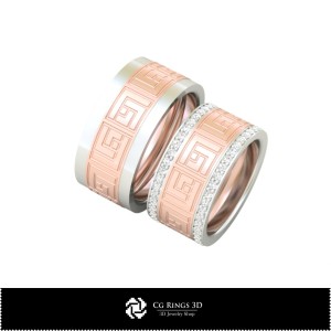 Bague de mariage 3D avec diamants, Bijoux CAO 3D, Bagues CAO 3D, Alliances 3D, Bagues à diamant 3D 2