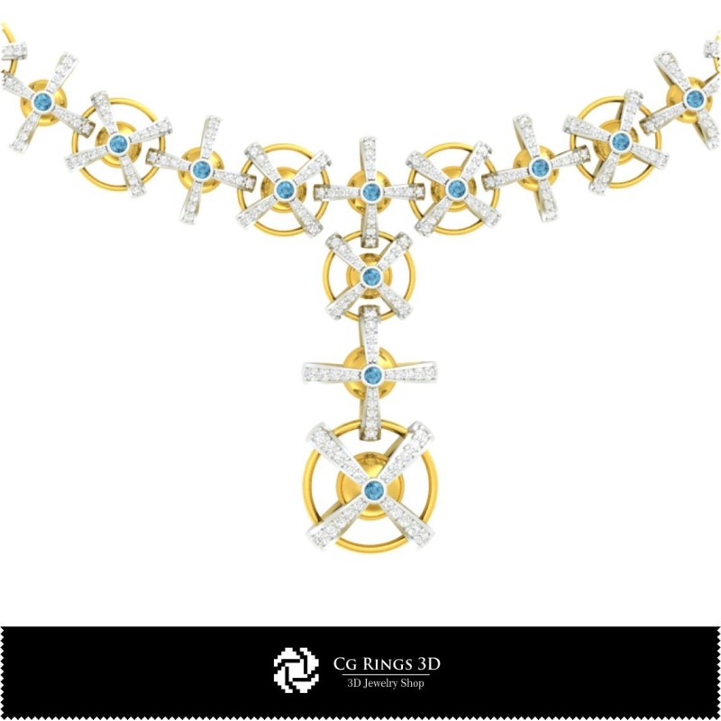 Joyería-Collar CAD 3D Joyería CAD 3D, Collares CAD 3D, Collares de diamantes 3D