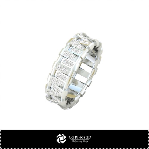 Verighete 3D pentru femei cu diamante Acasă, Bijuterii CAD 3D, Inele CAD 3D, Verighete 3D, Inele cu diamante 3D