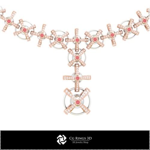 Joyería-Collar CAD 3D Joyería CAD 3D, Collares CAD 3D, Collares de diamantes 3D