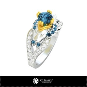 3D Art Nouveau Engagement Rings Home, Jewelry 3D CAD, Rings 3D CAD , Vintage Jewelry 3D CAD , Fashion Rings 3D, 3D Art-Nouveau 2