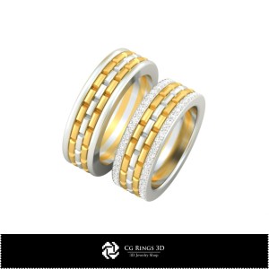 3D-Trauring mit Diamanten, Schmuck 3D-CAD, Ringe 3D-CAD, Eheringe 3D, Diamantringe 3D